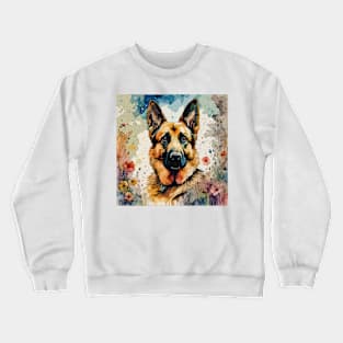 German Shepherd dog watercolor Crewneck Sweatshirt